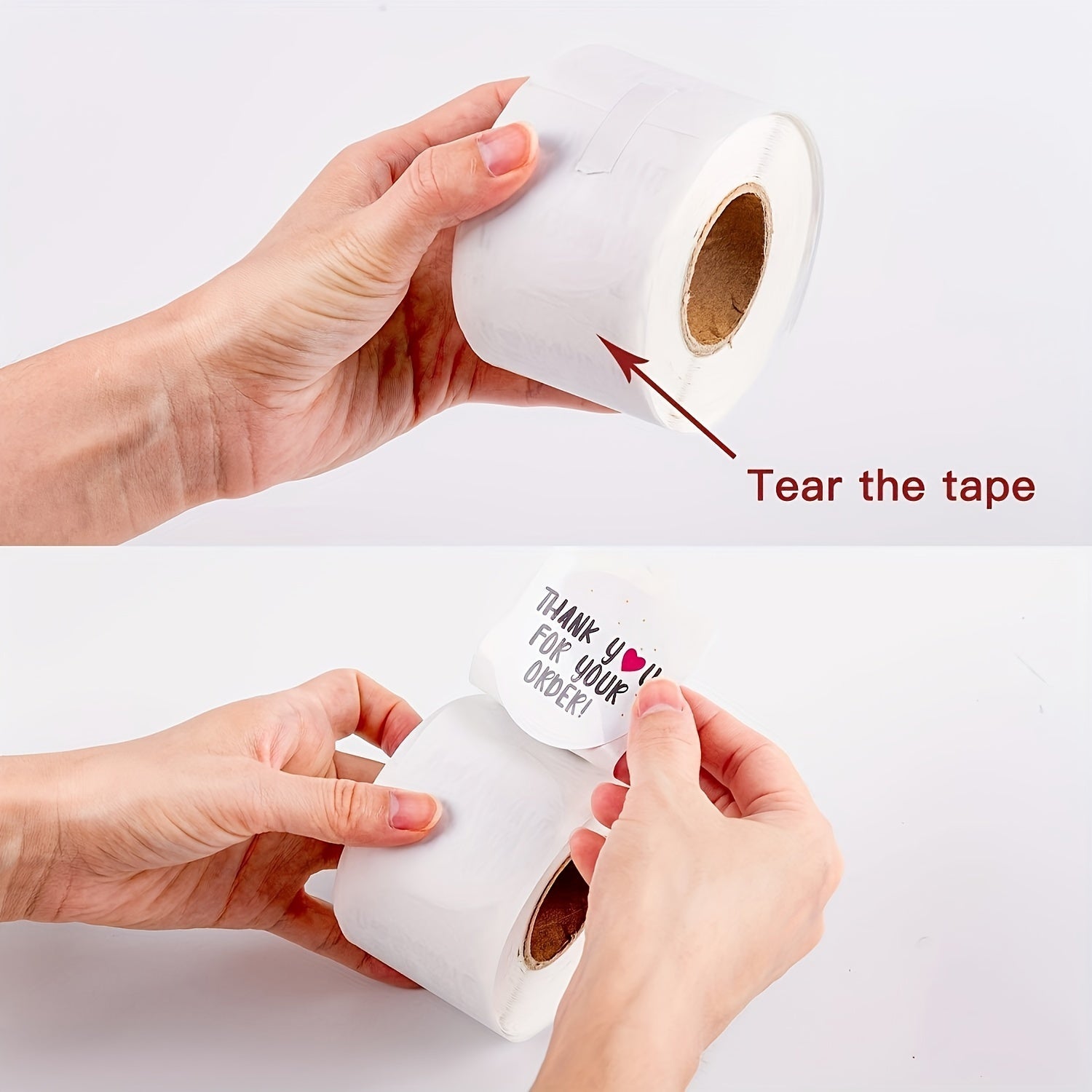 500pcs 1-Inch 'Thank You for Your Order' Stickers - Easy Peel White Labels for Business Packaging & Customer Appreciation